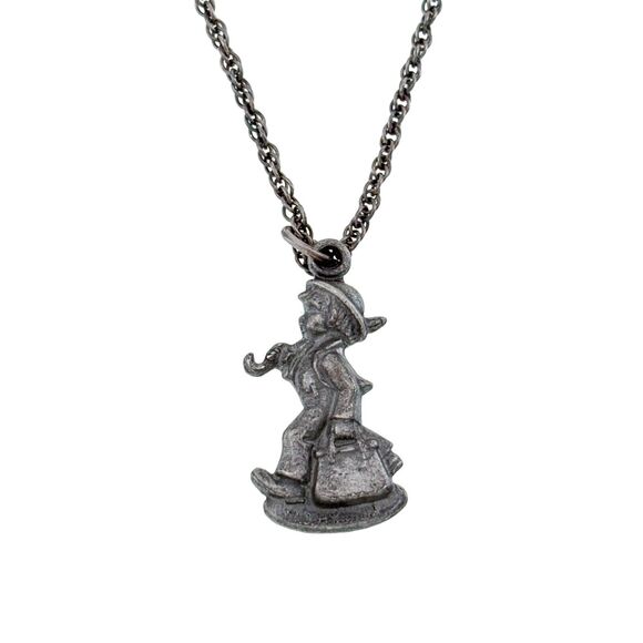 1990 Goebel Hummel Vintage Sterling Silver 925 Merry Wanderer NB33 Necklace 20" - Picture 1 of 5